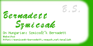 bernadett szmicsak business card